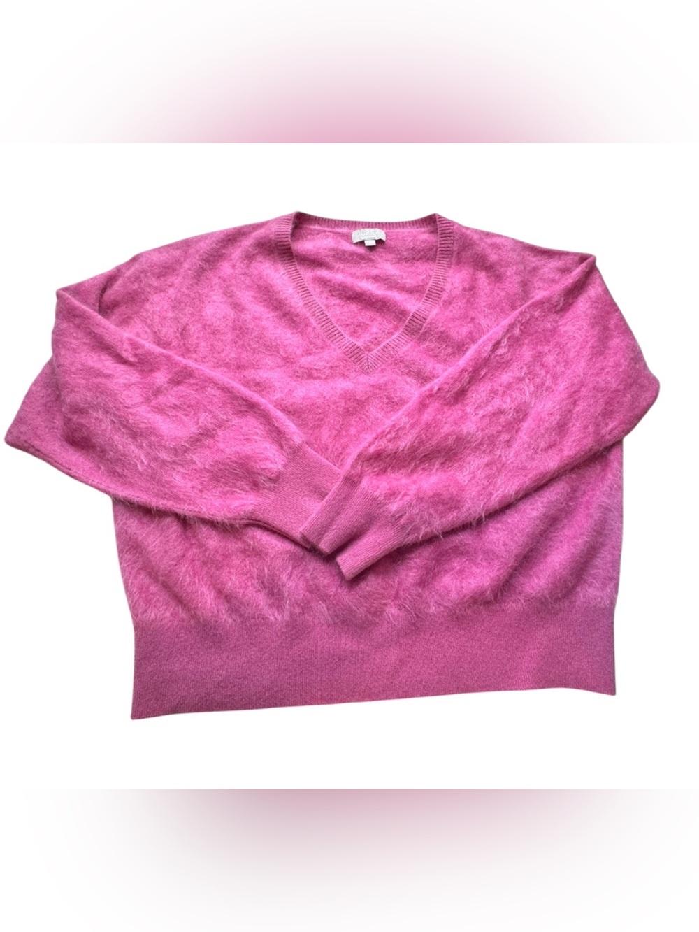 J.Crew Brushed Cashmere V-Neck Sweater Vintage Raspberry M